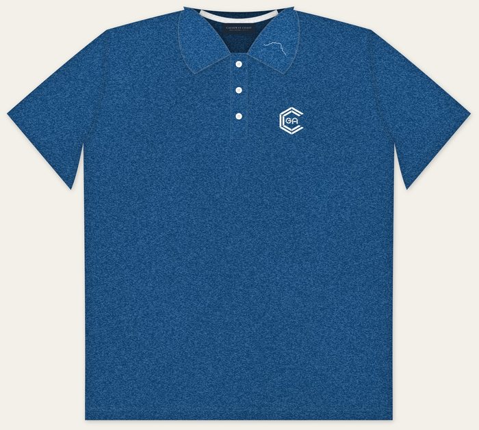 The Original Polo in Blue Heather with a white logo