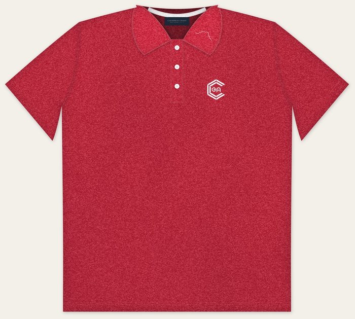 The Original Polo in Red Heather with a white logo